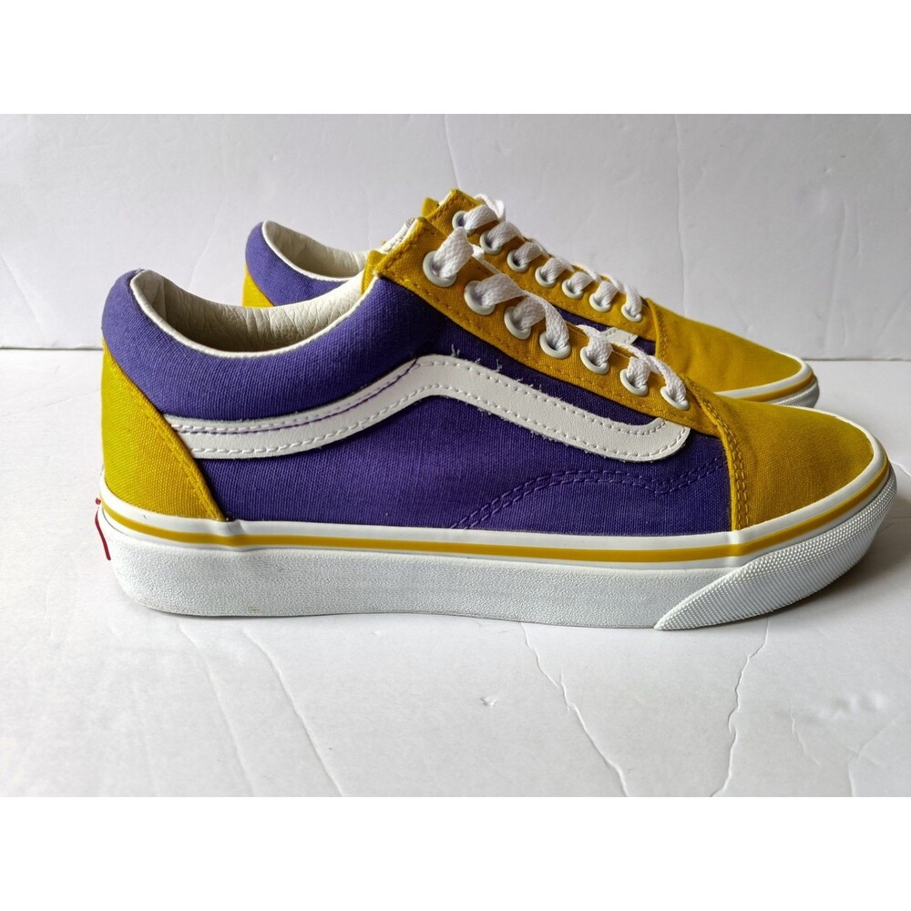 Vans Old Skool Shoes Men's Size 6.5 Purple Yellow Low Top Sneakers